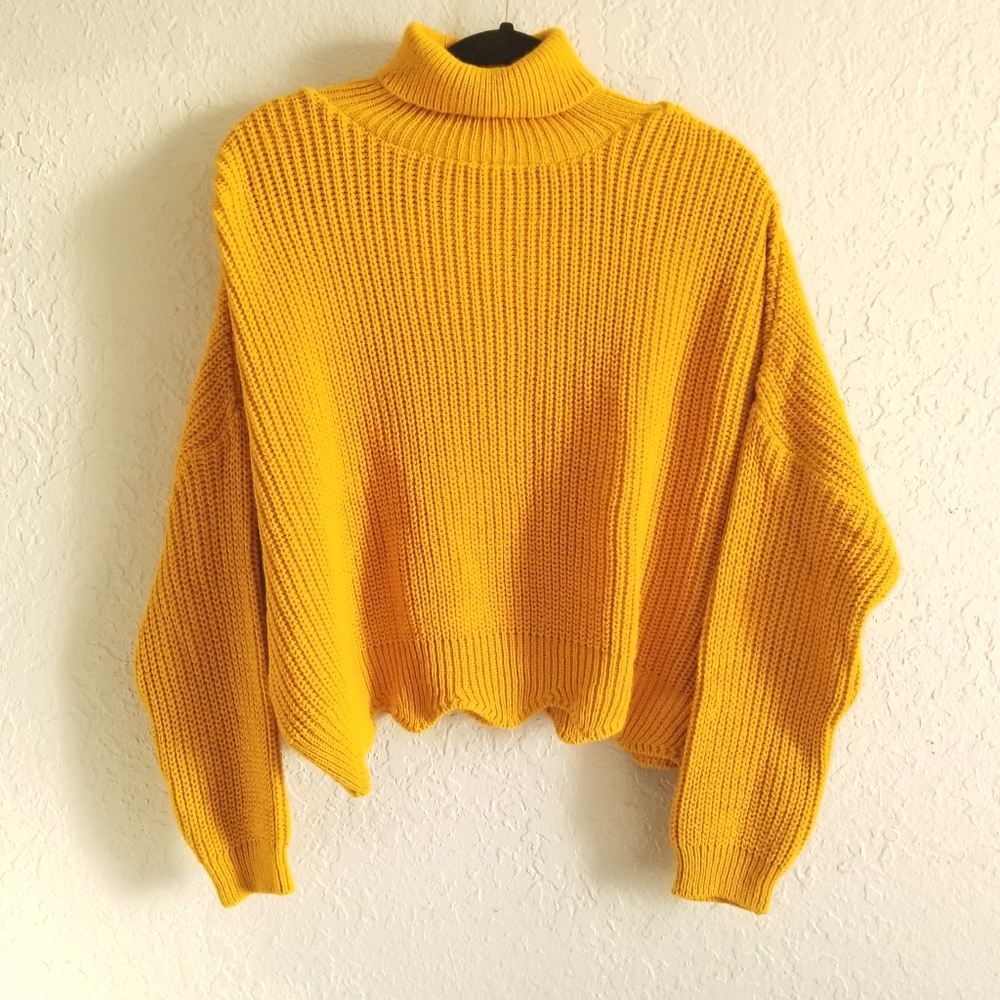 New Look Women's Mustard Yellow Chunky Turtleneck Sweater